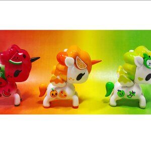Rare Tokidoki Fruit Unicorno Trio 3 Pack Exclusive Suika Clementine Appletini
